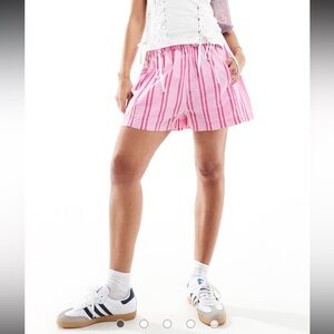Free People Pink Striped Women's Shorts size: small